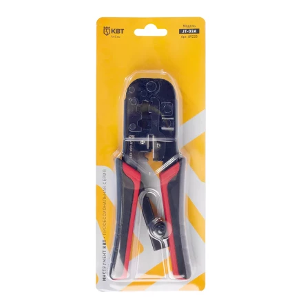 Кримпер многофункциональный КВТ JT-03А с 3 встроенными модулями для обжима RJ-45, RJ-12, RJ-11, RJ-22 (89228) купить в Екатеринбурге