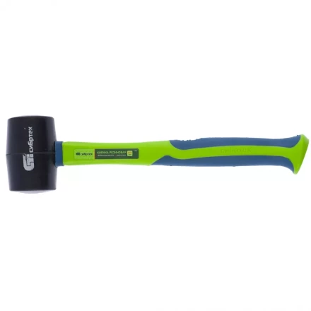 Киянка резиновая 450г черная резина с фибергласовой рукояткой СИБРТЕХ артикул 11164 купить в Екатеринбурге