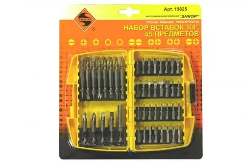 Набор вставок 1/4 45 предметов Энкор 19825 купить в Екатеринбурге