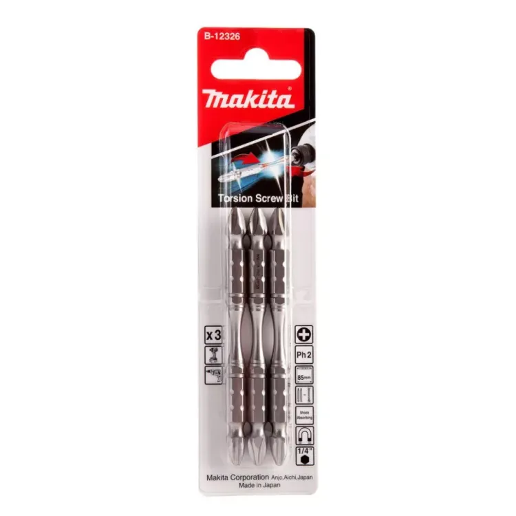 Биты Makita PH2 85мм 3шт, 2-х сторонние (B-12326) купить в Екатеринбурге