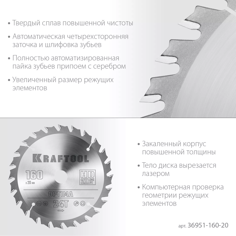 Диск пильный OPTIMA, повышенный ресурс 36951-160-20 купить в Екатеринбурге