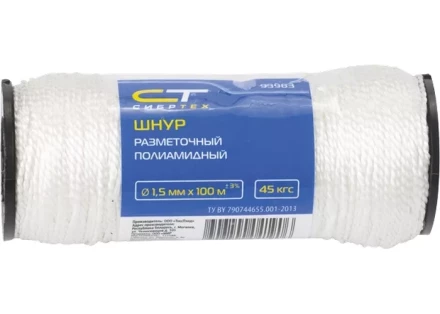 Шнур кручёный капроновый 2 мм L 50 м катушка 70 кгс СИБРТЕХ 93964 купить в Екатеринбурге