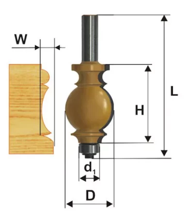 Фреза кромочная фигурная Ф254Х349 мм хвостовик 12 мм 46409 купить в Екатеринбурге