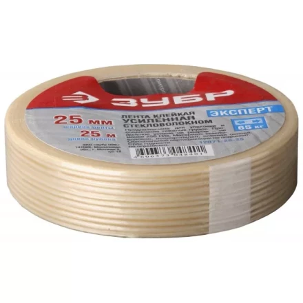 Лента ЗУБР &quot;ЭКСПЕРТ&quot; клеящая однонаправленная, усиленная стекловолокном, 19мм х 25м 12071-19-25 купить в Екатеринбурге