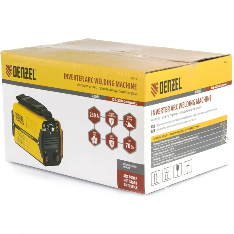 Аппарат инверторный дуговой сварки DENZEL DS-230 Compact 94374 купить в Екатеринбурге