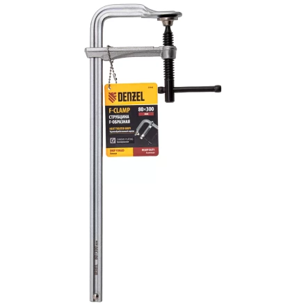 Струбцина F-образная Denzel, 80x300мм, кованая 20466 купить в Екатеринбурге