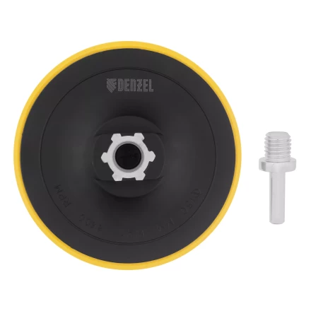 Тарелка опорная для дрели и УШМ с липучкой, 150 мм, стандартная, с адаптером c М14 на d8 Denzel 76252 купить в Екатеринбурге