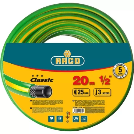 Шланг RACO CLASSIC поливочный, 25атм., армированный, 3-х слойный, 1/2&quot;х20м 40306-1/2-20_z01 купить в Екатеринбурге