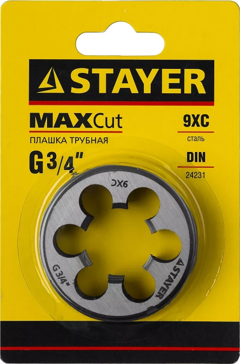 Плашка круглая ручная STAYER "MASTER", сталь 9ХС, для трубной резьбы G 3/4`` 28029-3/4 купить в Екатеринбурге