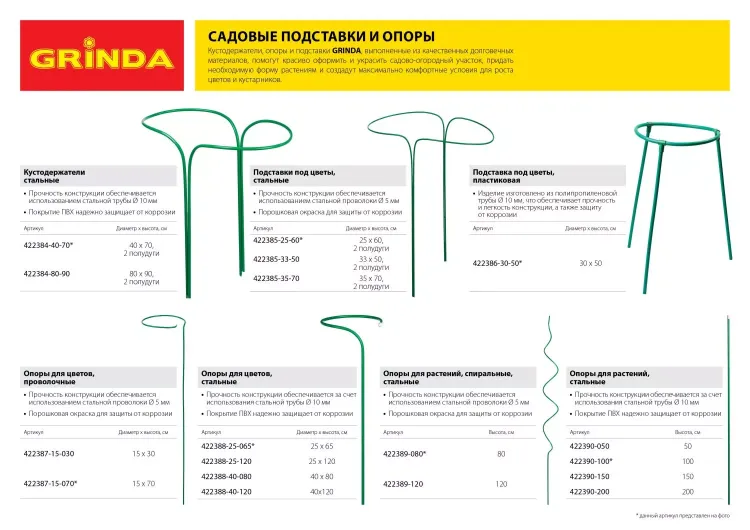 Подставка под цветы GRINDA, d=25х60см, полудуги, 2шт 422385-25-60 купить в Екатеринбурге