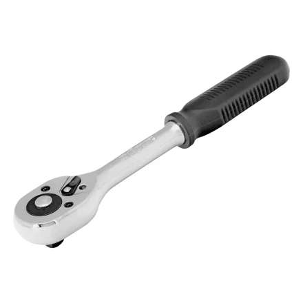 Ключ-трещотка 3/8&quot;, 45 зубьев, с быстрым сбросом, CrV, хром// Сибртех 14002 купить в Екатеринбурге