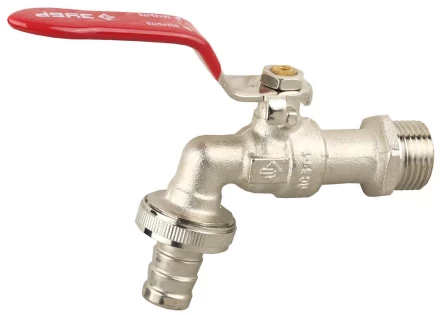 Кран ЗУБР шаровой водоразборный, латунный с никелированным покрытием, 3/4&quot;-1/2&quot; 51216-3/4-1/2 купить в Екатеринбурге