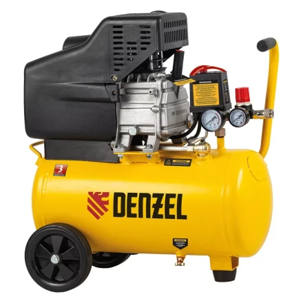 Компрессор воздушный DC1500/24, прямой привод, 1.5 кВт, 24 литра, 220 л/мин Denzel 58160 купить в Екатеринбурге