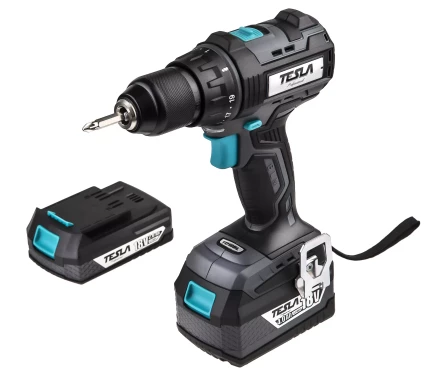 Аккумуляторная дрель TESLA TD18BL KITс кейсом купить в Екатеринбурге