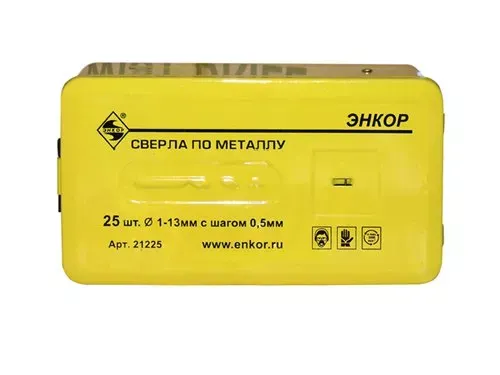 Набор сверл д/мет. 25шт 1-13/шаг0,5мм 9524 1/20 ЭНКОР 21225 купить в Екатеринбурге
