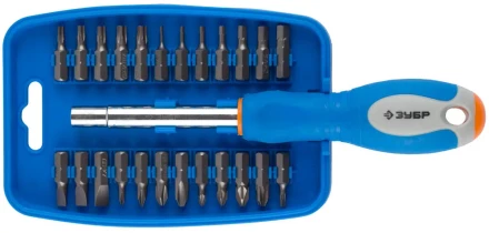 Набор ЗУБР &quot;ЭКСПЕРТ&quot; Отвертка с магнитным битодержателем, биты 25 мм, 25 предметов 25299-H25 купить в Екатеринбурге