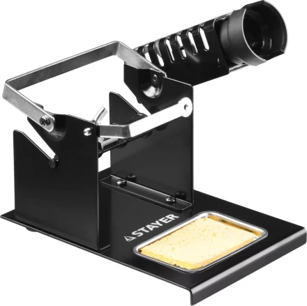 Подставка для паяльников STAYER &quot;MASTER&quot;, штампованная, с держателем для катушек с припоем 55321 купить в Екатеринбурге