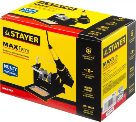 Подставка для паяльников STAYER &quot;MASTER&quot;, штампованная, с держателем для катушек с припоем 55321 купить в Екатеринбурге