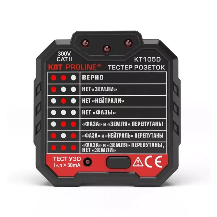 Тестер розеток KT105D PROLINE КВТ купить в Екатеринбурге