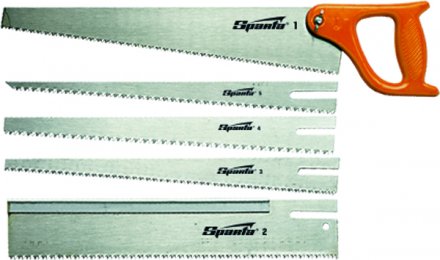 Ножовка по дереву 350 мм  5 сменных полотен пластиковая рукоятка SPARTA 231255 купить в Екатеринбурге
