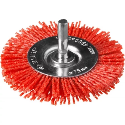 ЗУБР &quot;ПРОФЕССИОНАЛ&quot;. Щетка дисковая для дрели, нейлоновая проволока с абразивным покрытием, 75мм 35161-075_z02 купить в Екатеринбурге