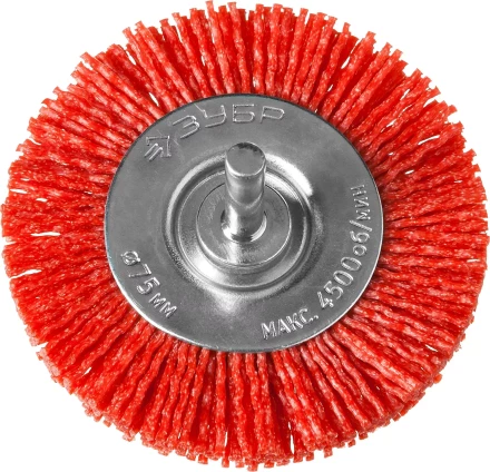 ЗУБР &quot;ПРОФЕССИОНАЛ&quot;. Щетка дисковая для дрели, нейлоновая проволока с абразивным покрытием, 75мм 35161-075_z02 купить в Екатеринбурге