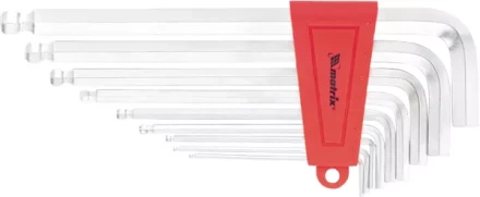 Набор ключей шестигранных имбусовых HEX, 2–12 мм, CrV,  9 шт., экстра-длин, c шаром, сатин  MATRIX 16411 купить в Екатеринбурге