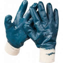 Перчатки ЗУБР рабочие с манжетой, с полным нитриловым покрытием, размер M (8) 11272-M