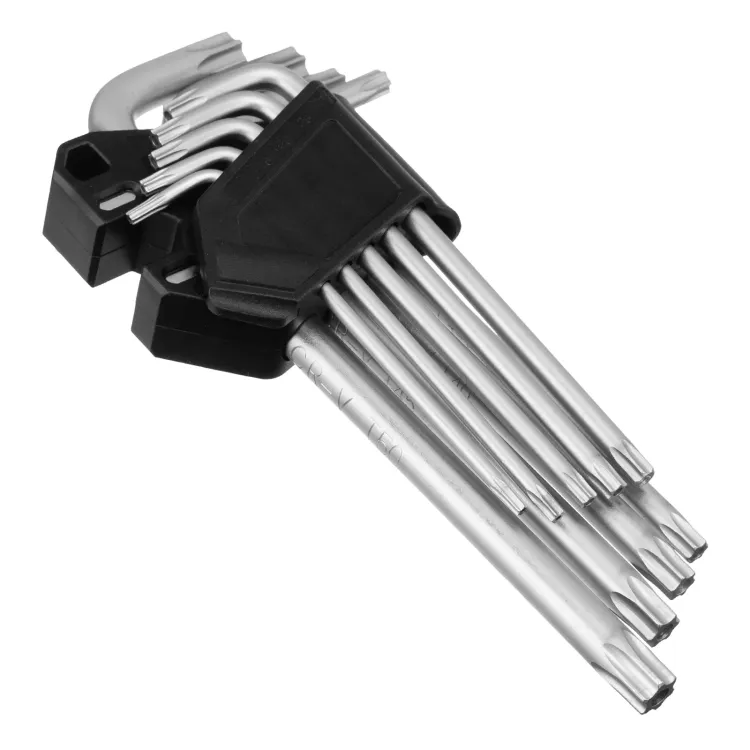 Набор ключей имбусовых Torx-Tempered, TT10-50, CrV, 9 шт., удлиненные Сибртех 123717 купить в Екатеринбурге