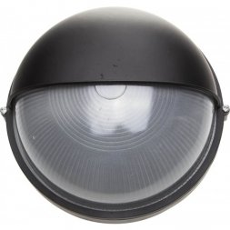 Светильник уличный СВЕТОЗАР влагозащищенный с верхним защитным кожухом, круг, цвет черный, 100Вт SV-57263-B