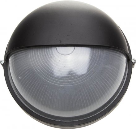 Светильник уличный СВЕТОЗАР влагозащищенный с верхним защитным кожухом, круг, цвет черный, 100Вт SV-57263-B купить в Екатеринбурге