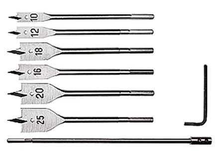 Набор сверл перовых по дереву 10-12-16-18-20-25 мм 6 шт удлинитель 300 мм MATRIX 70406 купить в Екатеринбурге