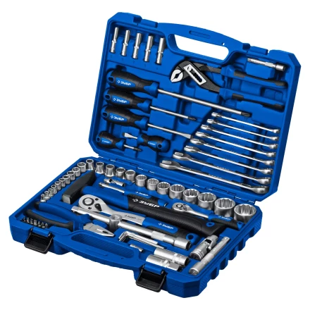 ЗУБР Универсал-76, 76 предм., (1/2+ 1/4), универсальный набор инструмента, Профессионал (27670-H76) купить в Екатеринбурге