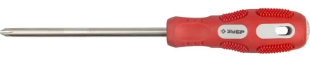Отвертка ЗУБР &quot;ПРОФИ&quot; хромованадиевая сталь, двухкомпонентная рукоятка, магнит наконечник, PH3x150мм 25232-3-150_z01 купить в Екатеринбурге
