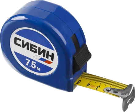 Рулетка СИБИН, пластиковый корпус, 7,5м/25мм 34020-08-25 купить в Екатеринбурге