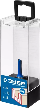 ЗУБР 6 x 16 мм, хвостовик 8 мм, фреза пазовая прямая, Профессионал (28753-6-16) купить в Екатеринбурге