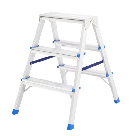 Стремянка двусторонняя 3 ступени алюминиевая Сибртех 97923 купить в Екатеринбурге
