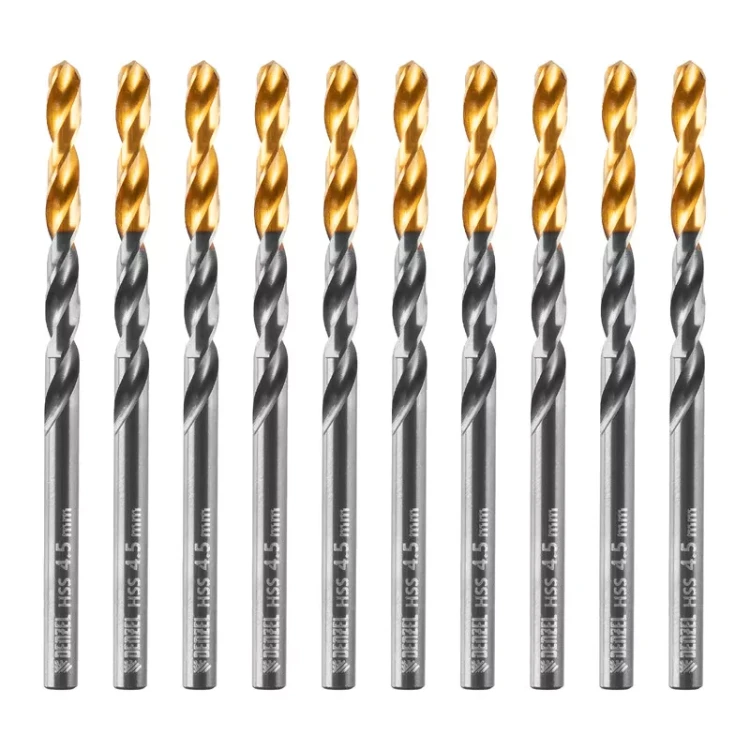 Сверло по металлу, 4,5 мм, HSS-Tin, Golden Tip, 10 шт. Denzel 717211 купить в Екатеринбурге