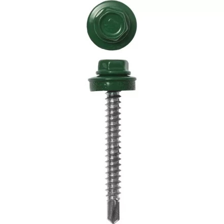 Саморезы ЗУБР окраш., RAL 6002 зелен. лист, для крепл. кров. матер. к дерев. обреш., 4.8x60мм, 200шт 4-300315-48-060-6002 купить в Екатеринбурге