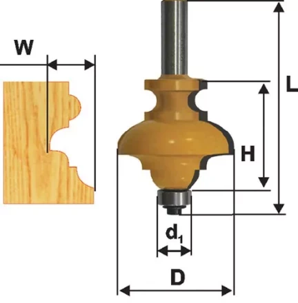 Фреза кромочная фигурная мультипрофиль хв. 8мм 46405 купить в Екатеринбурге