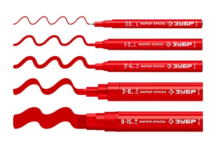 ЗУБР МК-1500 красный, 8-15 мм маркер-краска (06329-3) купить в Екатеринбурге