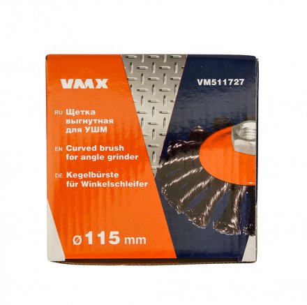 Щетка для УШМ М14/115 мм выгнутая сталь витая VMX 511727 купить в Екатеринбурге