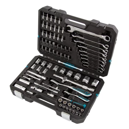 Набор инструментов 82 предметов , 120 зубьев, CrV, 1/4", 1/2" Gross 14149 купить в Екатеринбурге