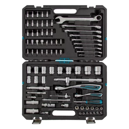 Набор инструментов 82 предметов , 120 зубьев, CrV, 1/4", 1/2" Gross 14149 купить в Екатеринбурге