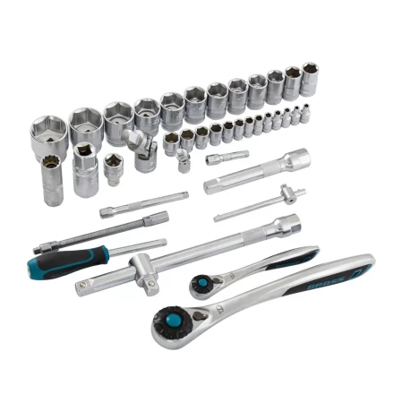 Набор инструментов 82 предметов , 120 зубьев, CrV, 1/4", 1/2" Gross 14149 купить в Екатеринбурге