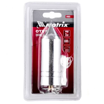 Отвес цилиндрический 600 г шнур 5 м Matrix 84893 купить в Екатеринбурге