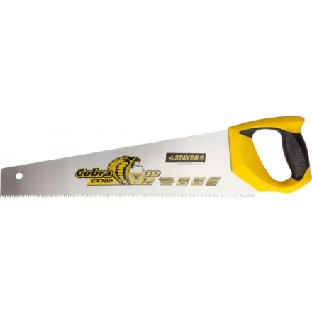 Ножовка STAYER &quot;PROFI&quot; &quot;COBRA&quot; GX700, трехгранный японский зуб, импульсная закалка, 2-х комп ручка, 7 TPI, 450мм 1513-45_z02 купить в Екатеринбурге