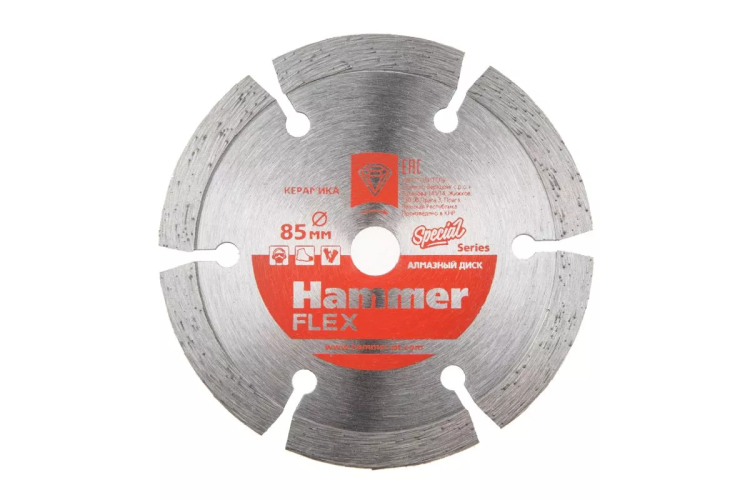 Круг алмазный HAMMER 206-236  Ф10х85мм сегментый по кирпичу купить в Екатеринбурге
