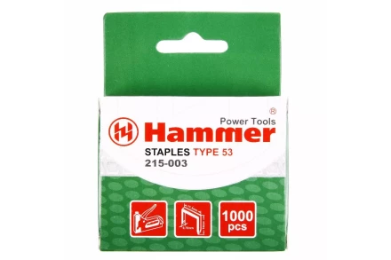 Скобы для степлера HAMMER 215-003 14мм, тип 53, 1000 шт. купить в Екатеринбурге
