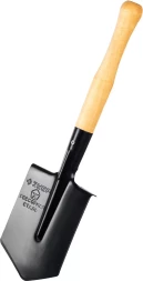 ЗУБР ПРОФИ-5С, 150х185х510мм, полотно рессорная сталь 1.6мм закалено, дерев. черенок высш. сорт, туристическая лопата, ПРОФЕССИОНАЛ (39458)